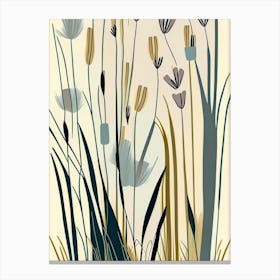 Scouring Rush Wildflower Modern Muted Colours 2 Canvas Print