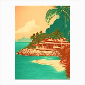 Isla Mujeres Mexico Vintage Sketch Tropical Destination Canvas Print