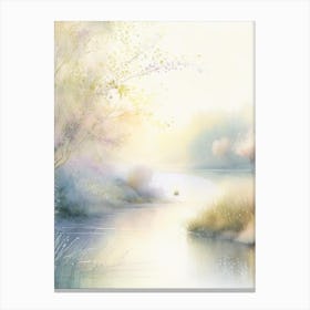 River Waterscape Gouache 1 Canvas Print