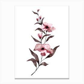 Watercolor Flowers On A White Background Canvas Print