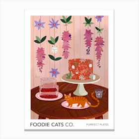 Foodie Cats Co Cat And Jell O 4 Canvas Print