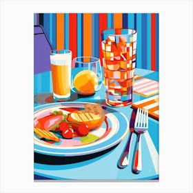 Diner Food Retro Colour Pop Canvas Print