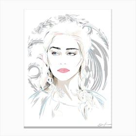 Emilia Clarke - Retro 80s Style Canvas Print