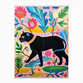 Maximalist Animal Painting Panther 2 Canvas Print