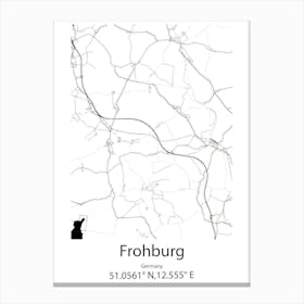 Frohburg,Germany Minimalist Map Canvas Print