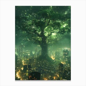 Whimsical Tree In The City 10 Canvas Print