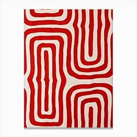 Abstract Red And White Canvas Print