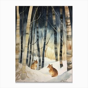 Winter Watercolour Chipmunk 5 Canvas Print