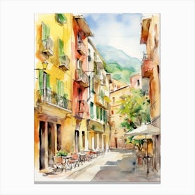Salerno, Italy Watercolour Streets 2 Canvas Print