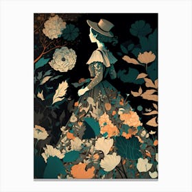 Lady In The Garden Canvas Print