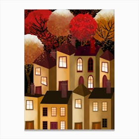 Village During Autumn Canvas Print