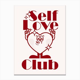 Retro Wall Art Vintage Decor Retro Cartoon Printable Art Retro Vintage Wall Art Self Love Club Trendy Retro Poster Canvas Print