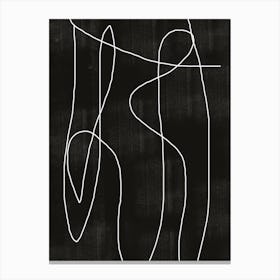 Abstract Line Shapes Minimalist Black Graphic Canvas Print