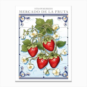 Mercado De La Fruta Strawberries Illustration 2 Poster Canvas Print