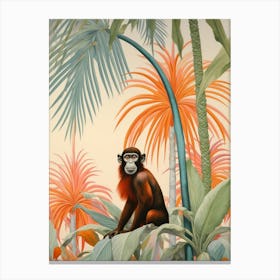Spider Monkey Tropical Animal Portrait Canvas Print