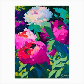 Lower Gardens Peonies Colourful 1 Painting Canvas Print