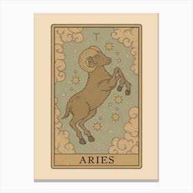 Aries Tarot Zodiac Canvas Print