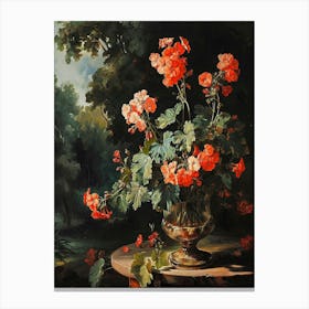 Baroque Floral Still Life Geranium 3 Canvas Print