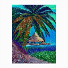 Belize Pointillism Style Tropical Destination Canvas Print
