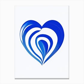 Rainbow Heart Symbol Blue And White Line Drawing Canvas Print