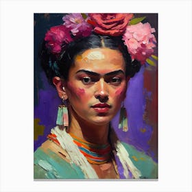 Portrait Of Frida Canvas Print