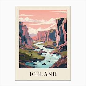 Vintage Travel Poster Iceland Canvas Print