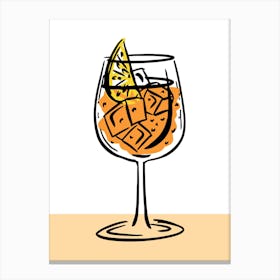 Aperol Spritz Art Print Cocktail Canvas Print