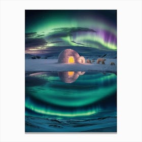 Aurora Over Igloo Canvas Print