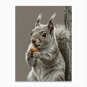 Squirrel Eating A Peanut Canvas Print