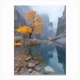 Autumn Tree In A Lake Canvas Print