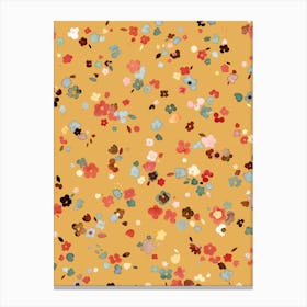 Ditsy Flowers Goldenrod Countryside Canvas Print