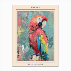 Parrot Brushstrokes Poster 1 Canvas Print