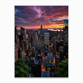 Skyscrapers and Chaos NYC at Dusk Canvas Print