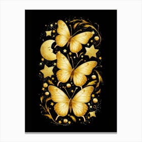 Golden Butterflies Canvas Print