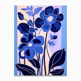 Blue Flower Illustration Iris 4 Canvas Print