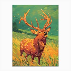 Deer In The Grass Canvas Print