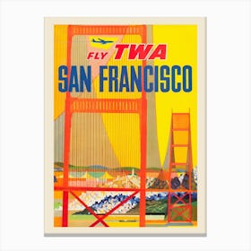 Twa Travel Poster For San Francisco By David Klein Canvas Print