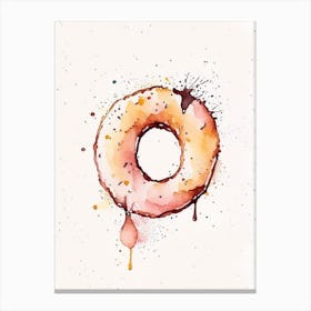 Doughnut Watercolour 4 Flower Canvas Print