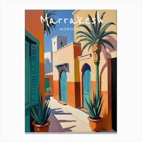 Marrakesh Morocco Travel Poster Fauvist Style Painting Canvas Print