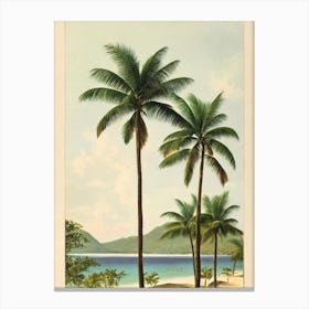 Rodney Bay Beach St Lucia Vintage Canvas Print