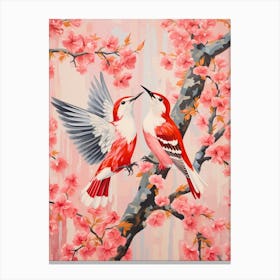 Vintage Japanese Inspired Bird Print Woodpecker 4 Canvas Print