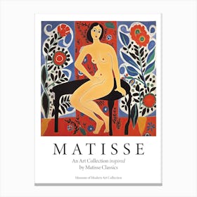 Floral Woman Pose, The Matisse Inspired Art Collection Poster Canvas Print