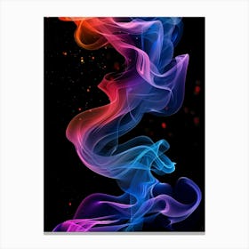 Colorful Smoke On Black Background Canvas Print