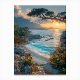 Sunset On The Beach Canvas Print