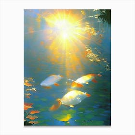 Doitsu Koi Fish 1, Monet Style Classic Painting Canvas Print