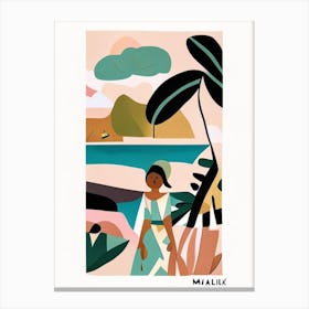 Maluku Indonesia Muted Pastel Tropical Destination Canvas Print