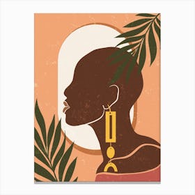 Portrait Of African Woman With Earrings Canvas Print