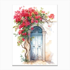 Tel Aviv, Israel   Mediterranean Doors Watercolour Painting 2 Canvas Print