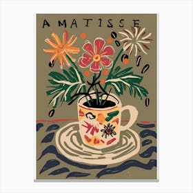 Cup Of Coffee In Matisse Painting Style (3) Canvas Print