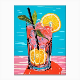 Pop Art Lemon Slice Cocktail 3 Canvas Print